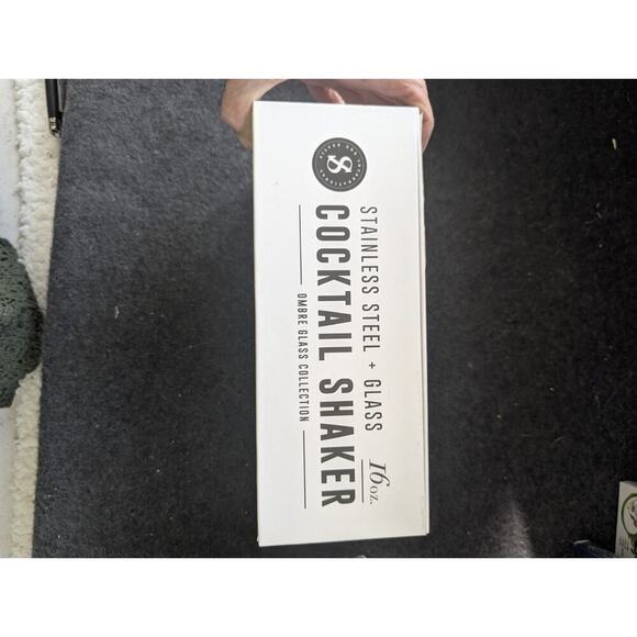 Stainless‎ Steel Plus Glass Cocktail Shaker Includes Strainer 16oz A31 - Picture 3 of 8